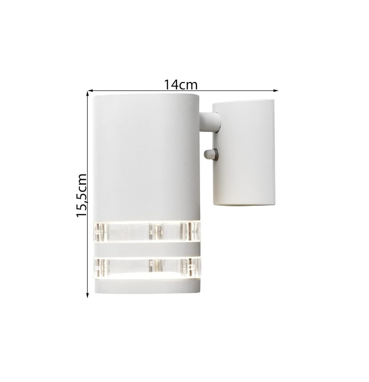 Picture of Wall Light Double Down Outdoor Wall Light Mains Powered/1 x 35 W GU10 Max Wall Lamp White