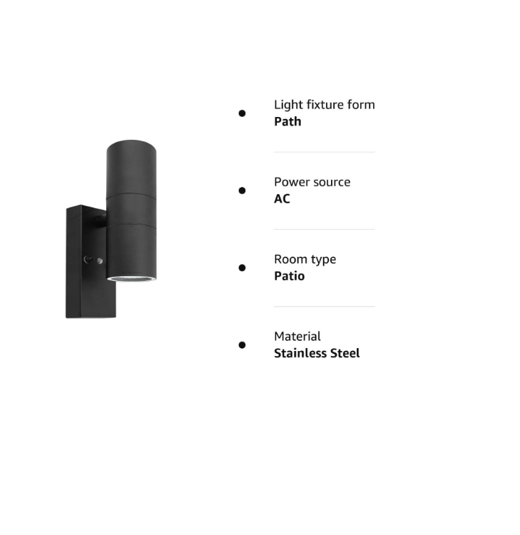 Picture of  Outdoor Wall Lights Day/Night Sensor, GU10 Base Double Up Down Exterior Wall Sconce, IP44 Waterproof Dawn to Dusk Outside Light for Patio, Garden, Porch, Garage（Bulbs not Included）