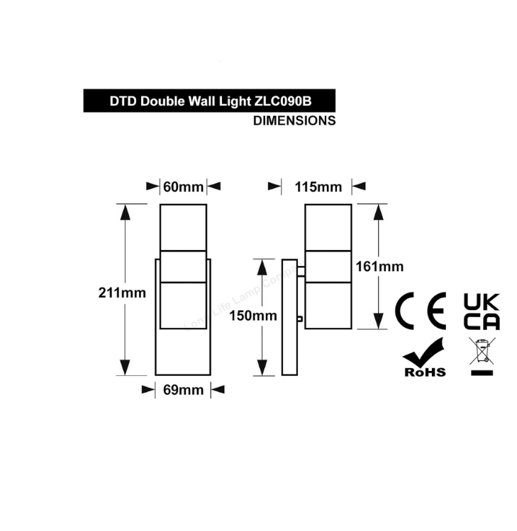 Picture of  Outdoor Wall Lights Day/Night Sensor, GU10 Base Double Up Down Exterior Wall Sconce, IP44 Waterproof Dawn to Dusk Outside Light for Patio, Garden, Porch, Garage（Bulbs not Included）