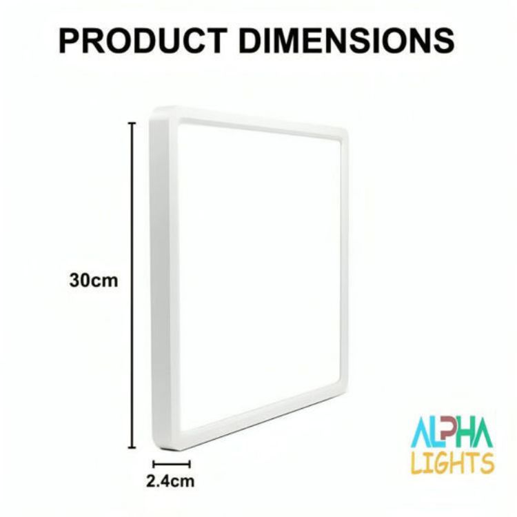 Picture of 36W LED Ceiling Light, 3240LM Waterproof Bathroom Lights Ceiling, Super Bright 6000K Daylight White, Modern Square Flush Mounted Lighting Fixture