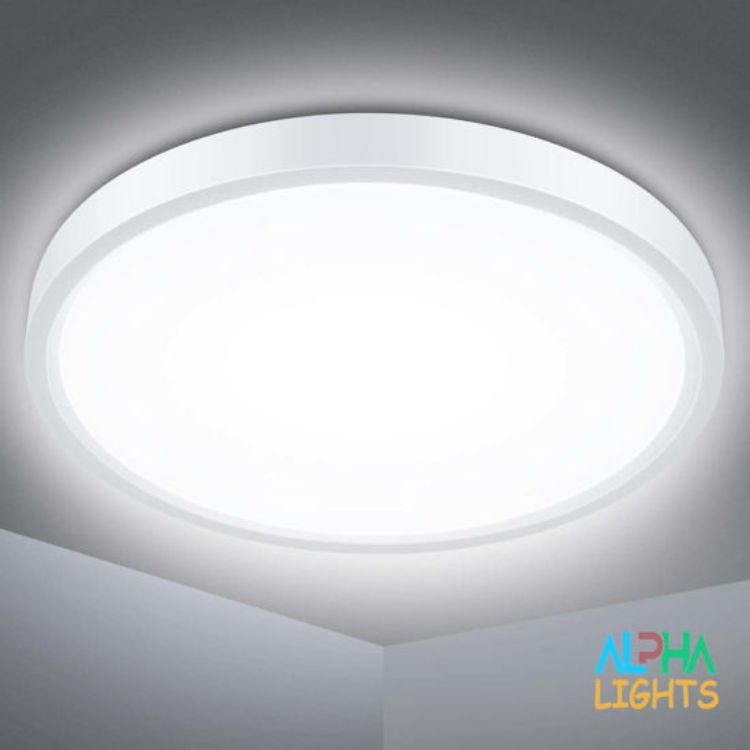 Picture of 24W Bathroom Lights Ceiling, Ceiling Lights Round, Indoor Dome Flush Ceiling Light for Bulkhead, Bedroom, Utility Room,Stairs,Hallway