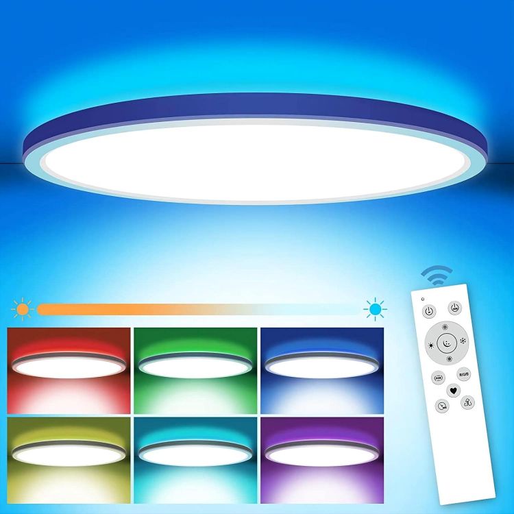 Picture of 24W Bathroom Lights Ceiling, Ceiling Lights Round, Indoor Dome Flush Ceiling Light for Bulkhead, Bedroom, Utility Room,Stairs,Hallway