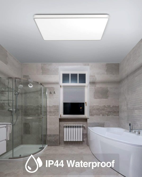 Picture of 36W Square Bathroom Ceiling Lights White, 3240LM Waterproof Bathroom Light, Super Bright 6500K Daylight White, Modern Square Flush Mounted Lighting Fixture 