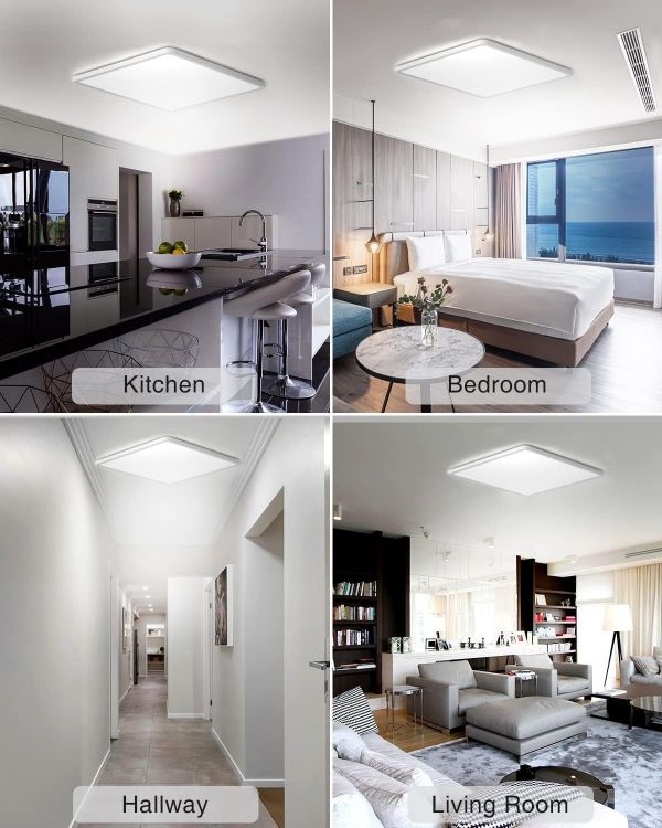 Picture of 36W Square Hallway Ceiling Lights White, 3240LM Waterproof Ceiling Light, Super Bright 6500K Daylight White