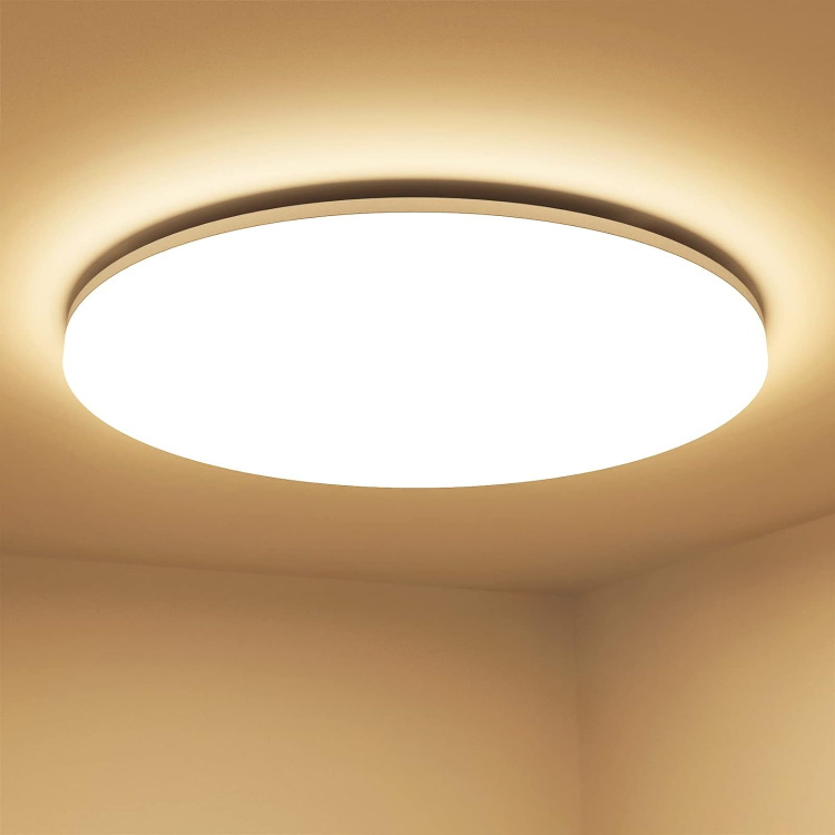 Picture of 24W LED Ceiling Light, Waterproof IP54, Warm White 3000K, 200W Incandescent Bulb Equivalent, 2400lm Flush Mount Lighting Fitting for Bathroom, Bedroom, Kitchen, Hallway and More