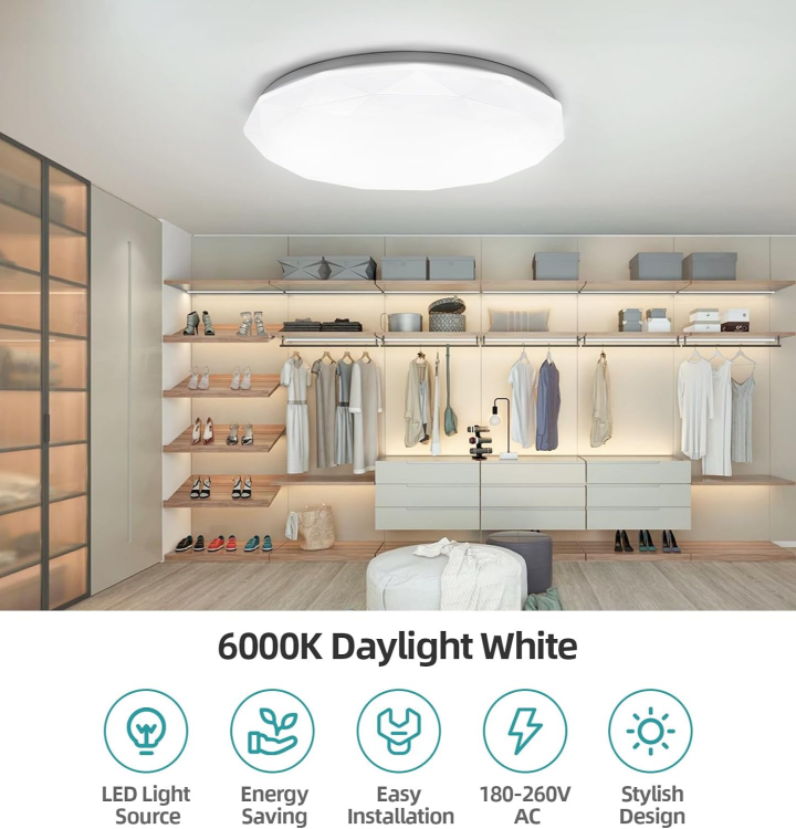 Picture of Energy-Efficient 24W LED Ceiling Panel Light - 6000K Daylight White