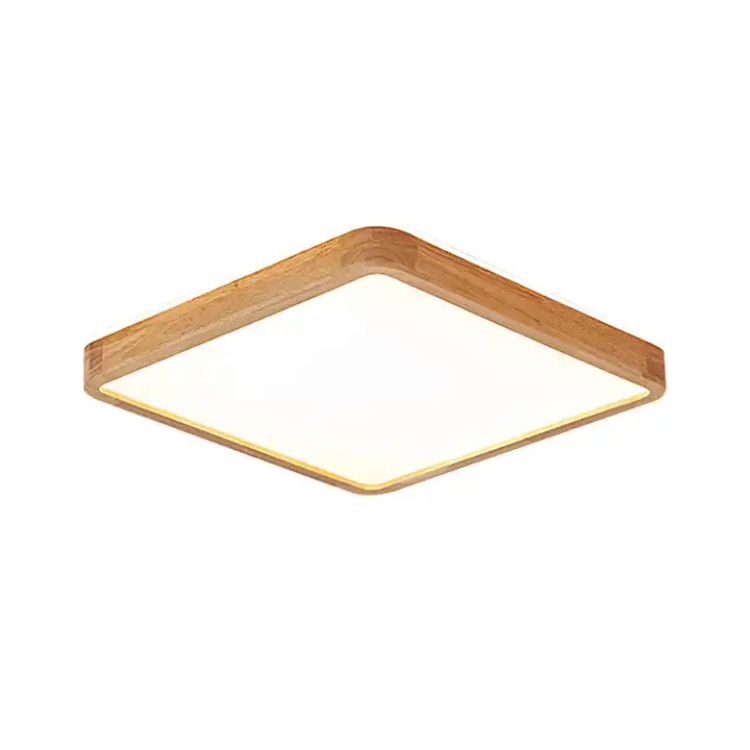 Picture of 12-Inch 36W Wood Grain LED Ceiling Light - Flat Square Design for Modern Spaces