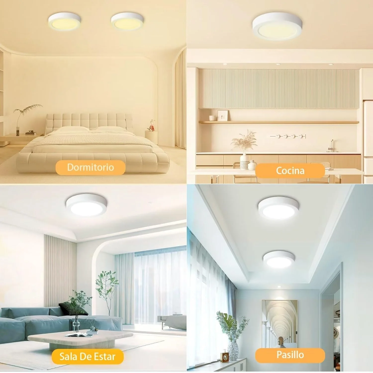 Picture of 6W Slim Round LED Ceiling Light 6500K, φ95mm 3.74inch Small Flush Cool White Lighting Ceiling for Hallway, Balcony, Kitchen, Corridor, Stairwell 𝐏𝐚𝐜𝐤 of 2