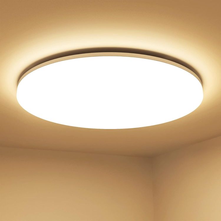 Picture of Bathroom Ceiling Light, 24W 2200LM, 150W Equivalent, 5000K Daylight White, Waterproof IP54, Dome Modern Flush Ceiling Light (White)