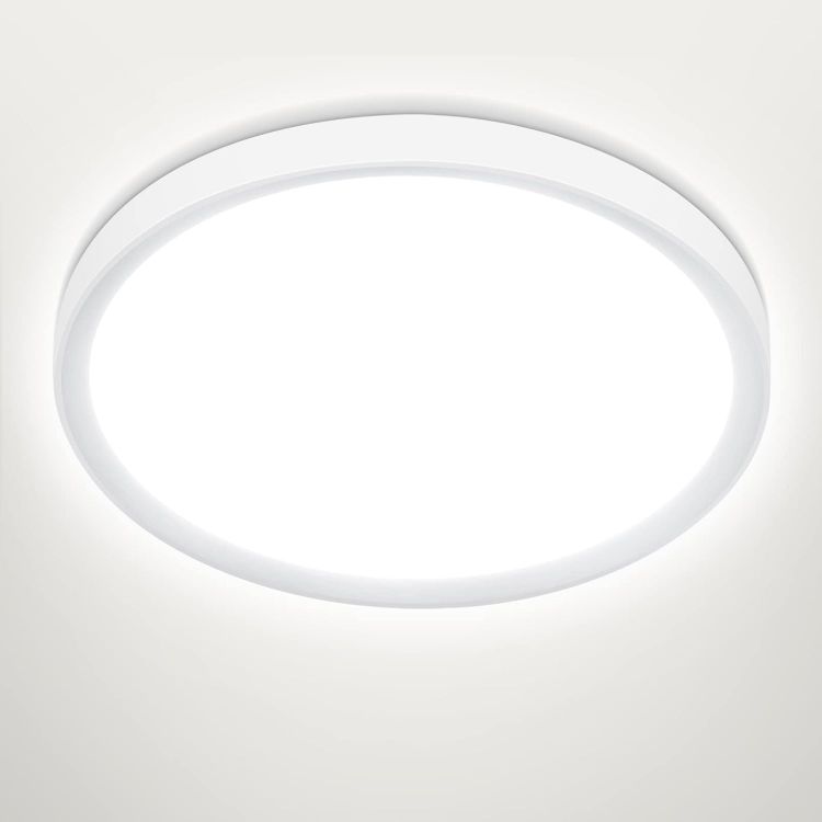 Picture of Bathroom Ceiling Light, 24W 2200LM, 150W Equivalent, 5000K Daylight White, Waterproof IP54, Dome Modern Flush Ceiling Light (White)