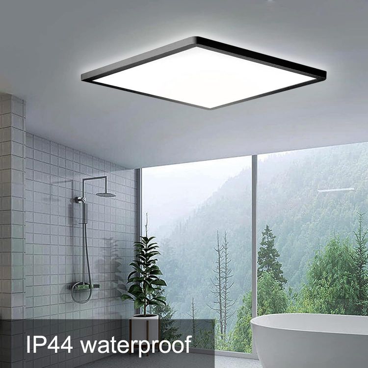 Picture of Bathroom Lights Ceiling Square LED Ceiling Light Super Thin, 28W  Daylight White IP44 Waterproof Lighting Fixture for Office Kitchen 