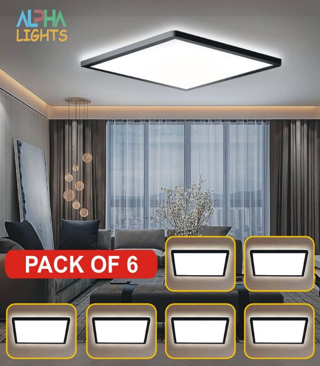 Picture of 28W Square LED Ceiling Light, IP44 Waterproof Bathroom Lights Ceiling, Ideal for Office, Kitchen, and Bedroom Ceiling Light