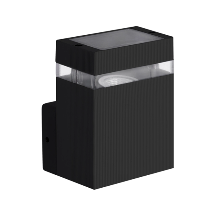 Picture of Stylish Square LED Wall Sconce, Waterproof Porch Light, Up/Down Lighting, Black Finish, E27 Base for Indoor/Outdoor