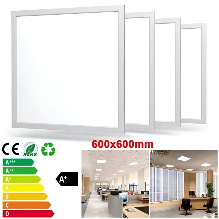 Picture of 4-Pack 48W LED Panel Light 600x600mm, Cool White 6500K - High-Efficiency Illumination for Commercial and Residential Spaces