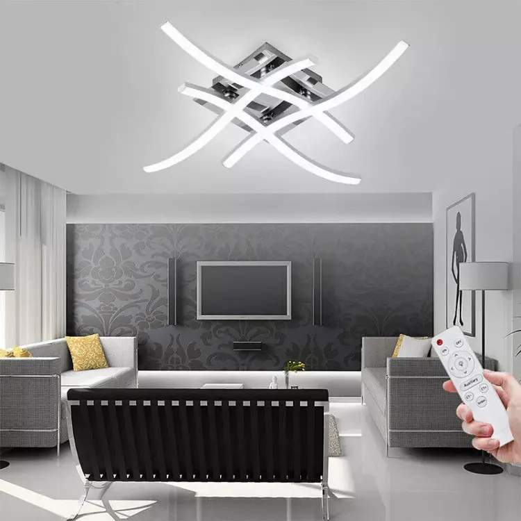 Picture of Modern LED Ceiling Light with 4 Wave Arms – Dimmable for Kitchen, Living Room, Bedroom