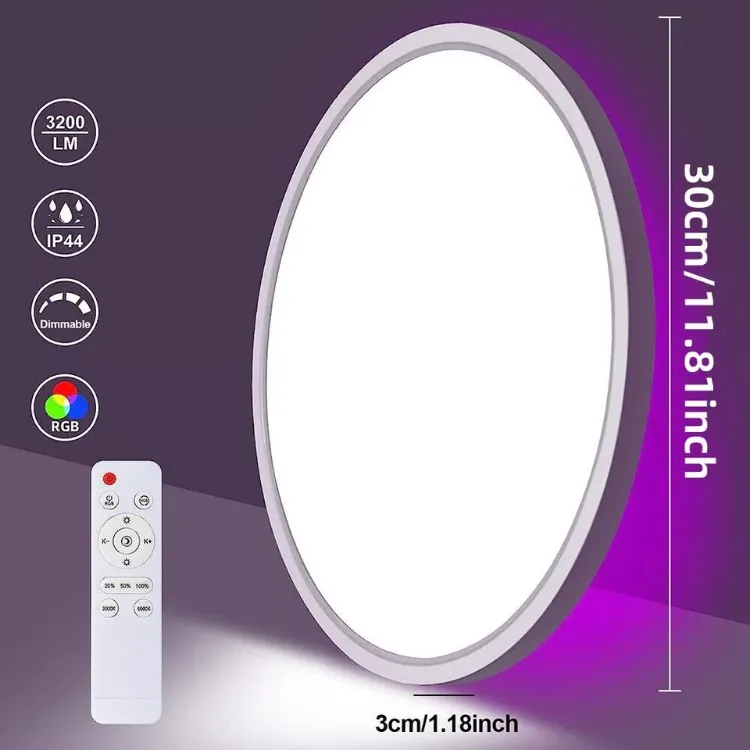 Picture of Smart LED Ceiling Light ColorChanging, RGB Backlight, 3200LM Brightness, Remote Control