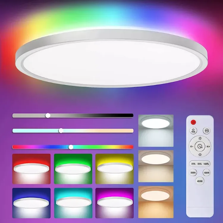 Picture of Smart LED Ceiling Light ColorChanging, RGB Backlight, 3200LM Brightness, Remote Control