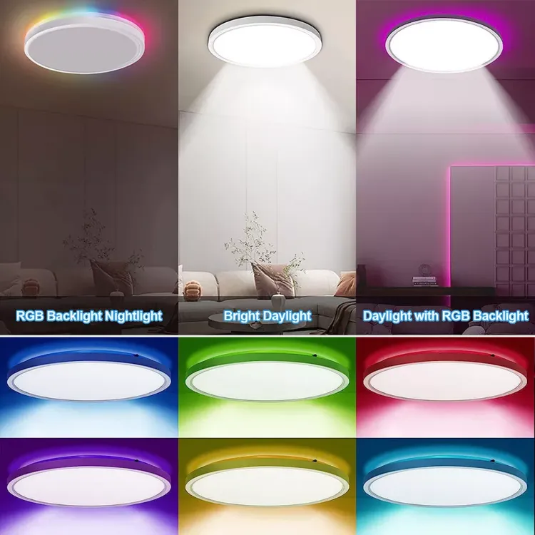 Picture of Smart LED Ceiling Light ColorChanging, RGB Backlight, 3200LM Brightness, Remote Control