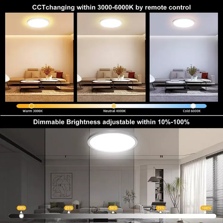 Picture of Smart LED Ceiling Light ColorChanging, RGB Backlight, 3200LM Brightness, Remote Control