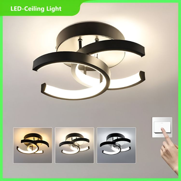 Picture of Chic LED Ceiling Light Fixture – Modern Pendant Chandelier for Living Room, Bedroom, and Indoor Spaces, Energy-Efficient and Stylish Design