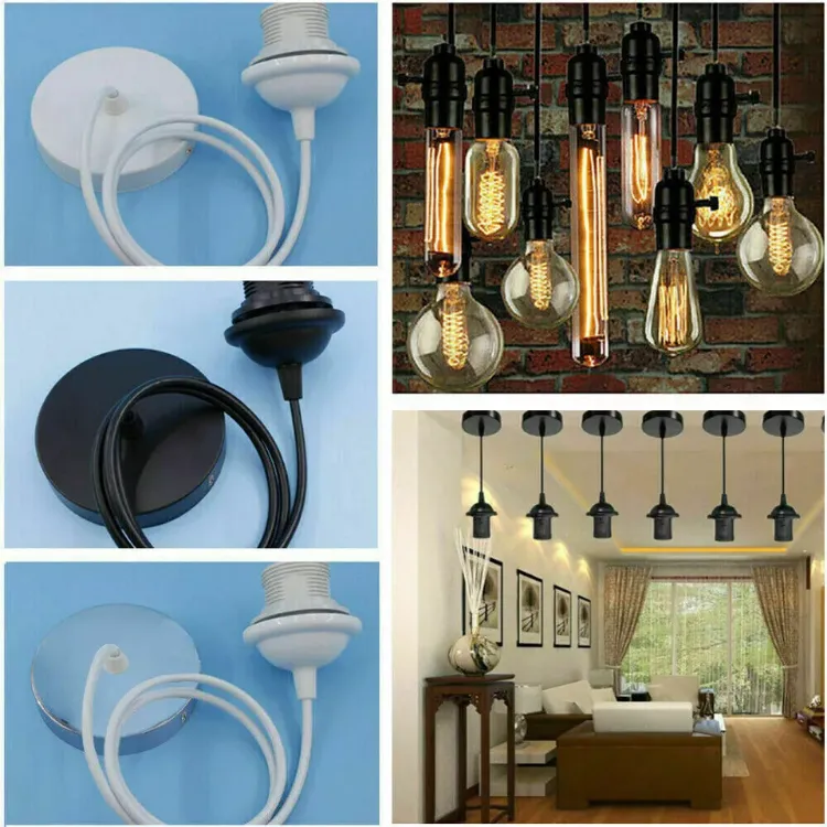 Picture of Pendant Light Fitting Set - Ceiling Rose, E27 Holders, Hanging Suspension Lighting Kit