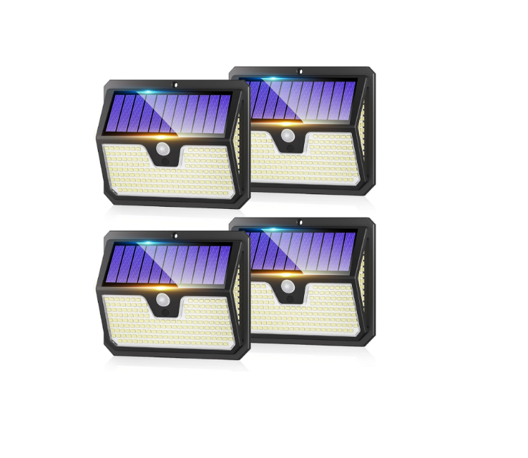 Picture of 238 LED Outdoor Solar Security Lights with Motion Sensor, 270° Wide Angle, IP65 Waterproof for Front Door, and Garden