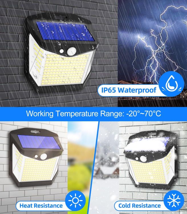 Picture of 238 LED Solar Motion Sensor Light - Outdoor Security, IP65 Waterproof, 270° Wide Angle