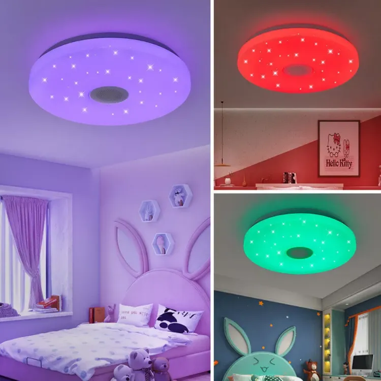 Picture of 48W RGB LED Ceiling Light with Bluetooth Speaker, APP Control & Remote, Dimmable Music Mode