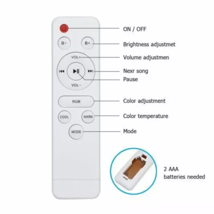 Picture of 48W RGB LED Ceiling Light with Bluetooth Speaker, APP Control & Remote, Dimmable Music Mode