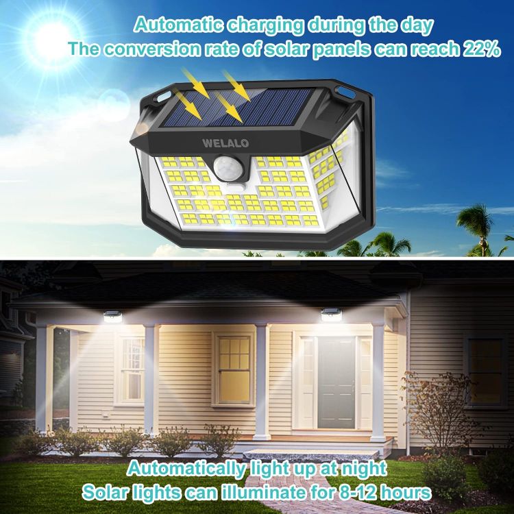 Picture of 188 LED Solar Motion Sensor Security Light, Waterproof Outdoor Wall Light for Garden/Yard/Garage