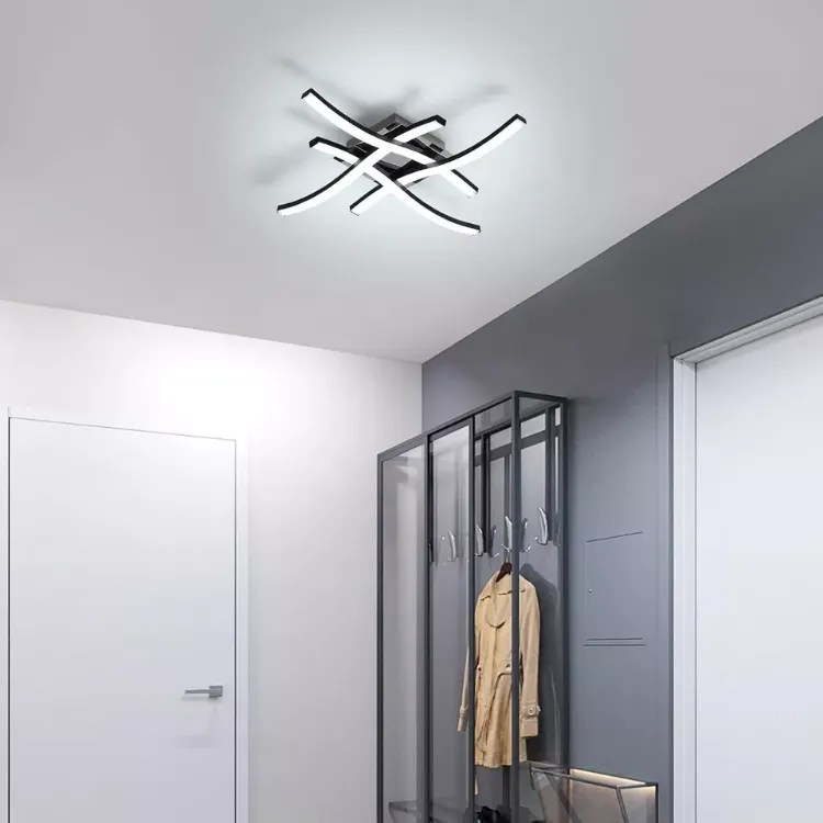 Picture of Modern 4-Wave Dimmable Ceiling Light, Stylish LED Fixture for Kitchen, Bedroom & Living Room