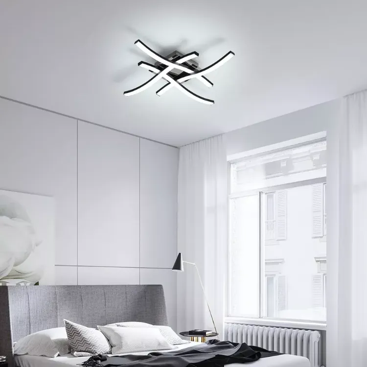 Picture of Modern 4-Wave Dimmable Ceiling Light, Stylish LED Fixture for Kitchen, Bedroom & Living Room