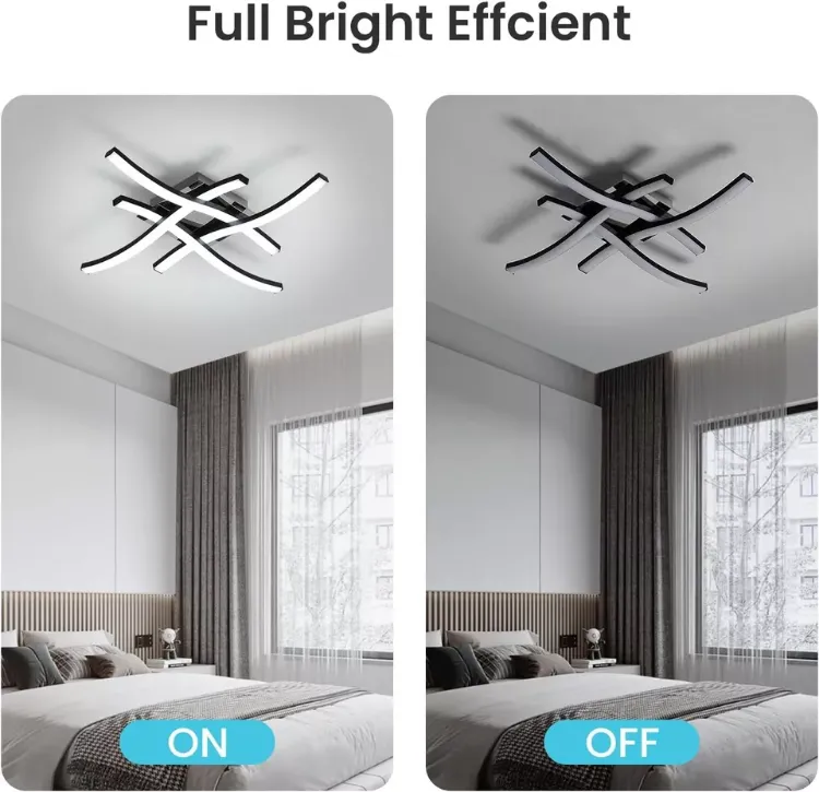 Picture of Modern 4-Wave Dimmable Ceiling Light, Stylish LED Fixture for Kitchen, Bedroom & Living Room