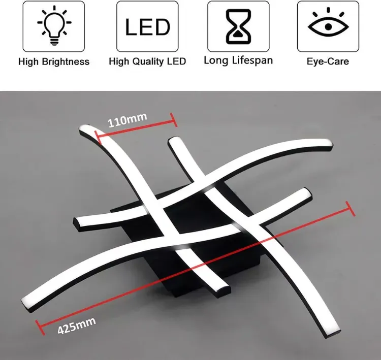 Picture of Modern 4-Wave Dimmable Ceiling Light, Stylish LED Fixture for Kitchen, Bedroom & Living Room