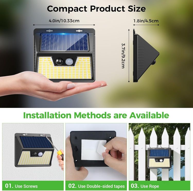 Picture of Durable Solar Motion Sensor Lights for Outdoor Security – IP65 Waterproof, 3 Modes for Garden & Driveway