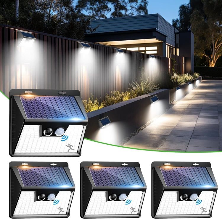 Picture of Durable Solar Motion Sensor Lights for Outdoor Security – IP65 Waterproof, 3 Modes for Garden & Driveway