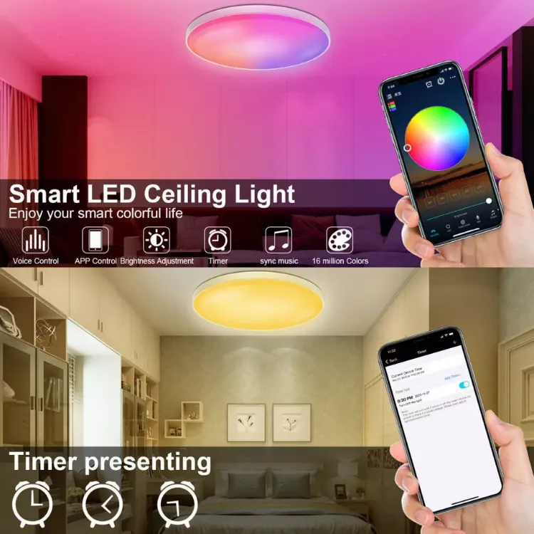 Picture of 36W Smart LED Ceiling Light, WiFi RGB Dimmable with App & Voice Control