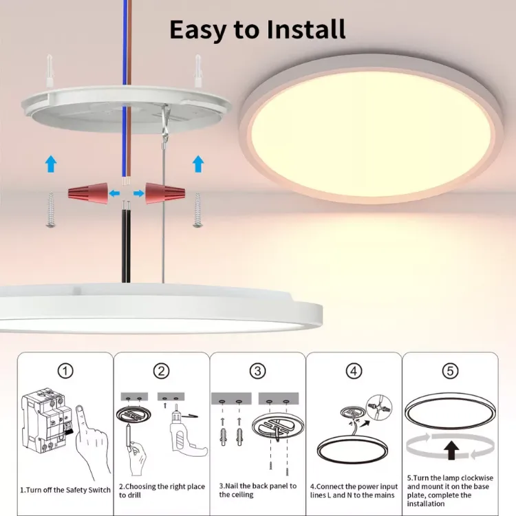 Picture of 36W Smart LED Ceiling Light, WiFi RGB Dimmable with App & Voice Control