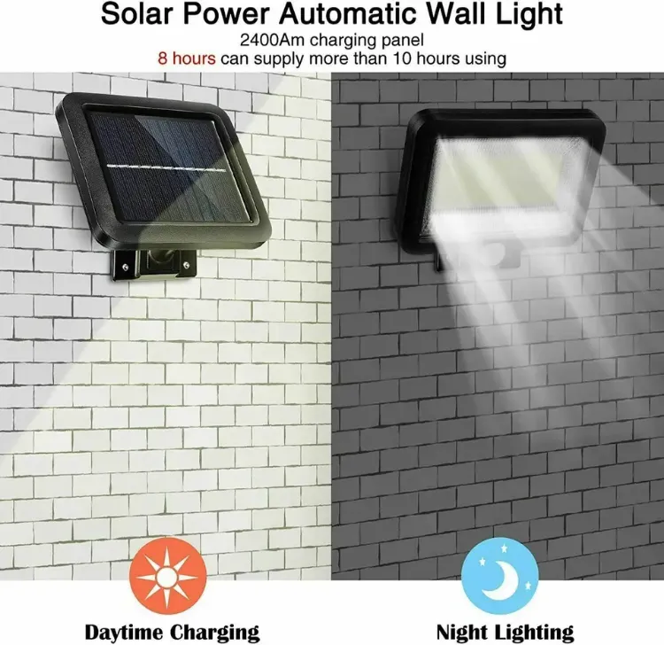 Picture of Solar Power PIR Motion Sensor Wall Light LED Outdoor Garden Security Flood Lamp