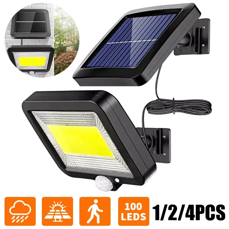 Picture of Solar Power PIR Motion Sensor Wall Light LED Outdoor Garden Security Flood Lamp