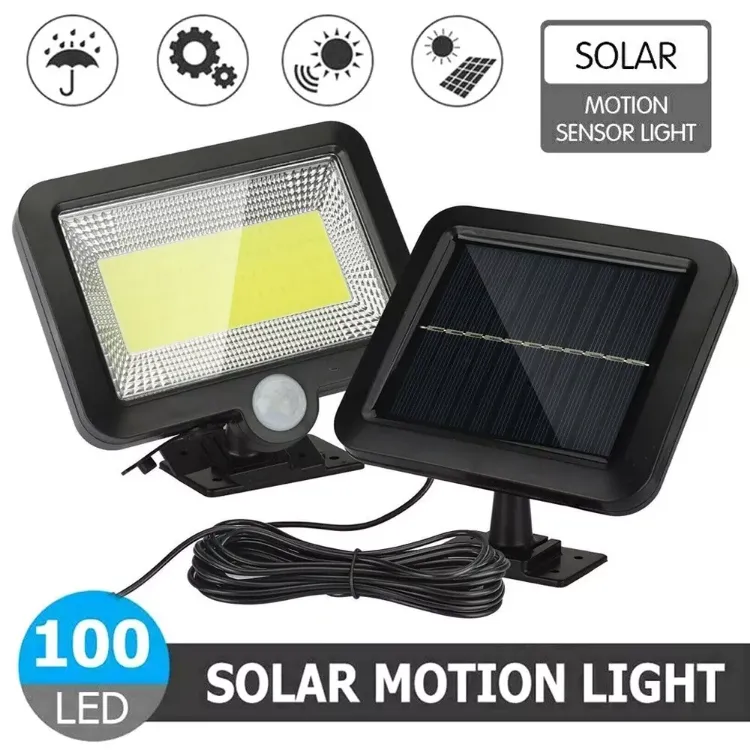 Picture of Solar-Powered LED Outdoor Wall Light, PIR Motion Sensor Security Flood Lamp for Garden & Pathway