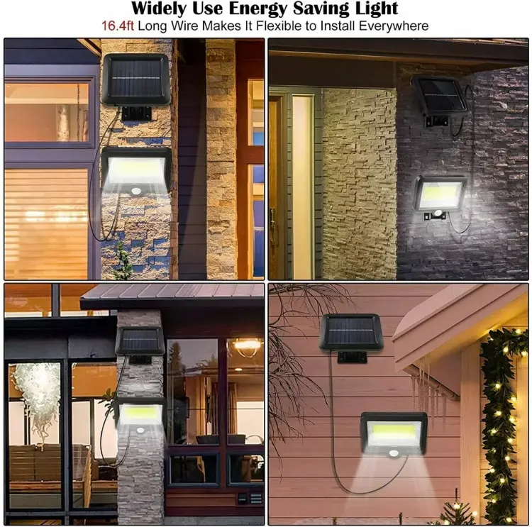 Picture of Solar-Powered LED Outdoor Wall Light, PIR Motion Sensor Security Flood Lamp for Garden & Pathway