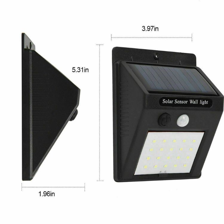 Picture of Solar Power PIR Motion Sensor Wall Light LED Outdoor Garden Security Flood Lamp