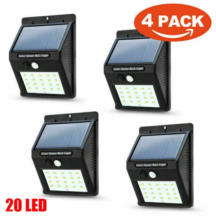 Picture of Solar Power PIR Motion Sensor Wall Light LED Outdoor Garden Security Flood Lamp