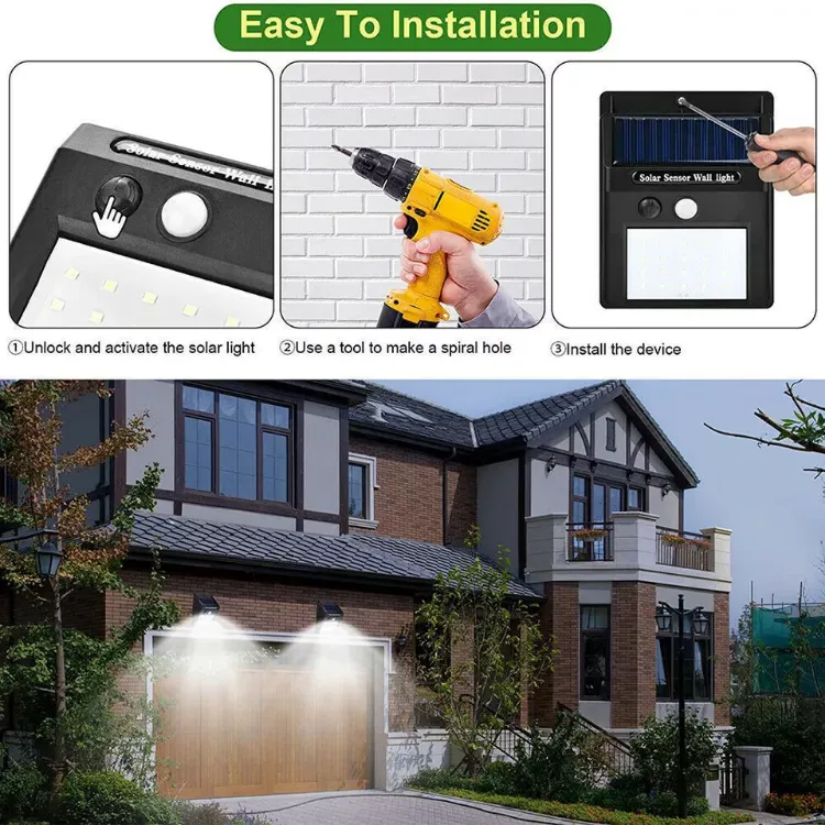 Picture of 1/2/4 Solar Power PIR Motion Sensor Wall Lights LED Outdoor Garden Security Lamp