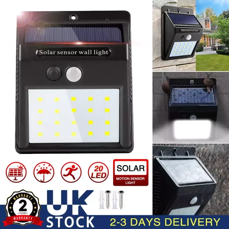 Picture of 1/2/4 Solar Power PIR Motion Sensor Wall Lights LED Outdoor Garden Security Lamp