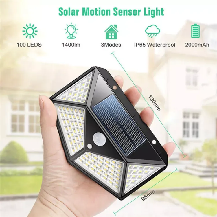 Picture of 4X 100LED Outdoor Solar Power PIR Motion Sensor Wall Lights Garden Security Lamp