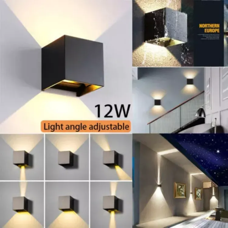 Picture of 2x 12W LED Wall Lights – Up/Down Indoor & Outdoor Waterproof IP65 Sconce Lamps