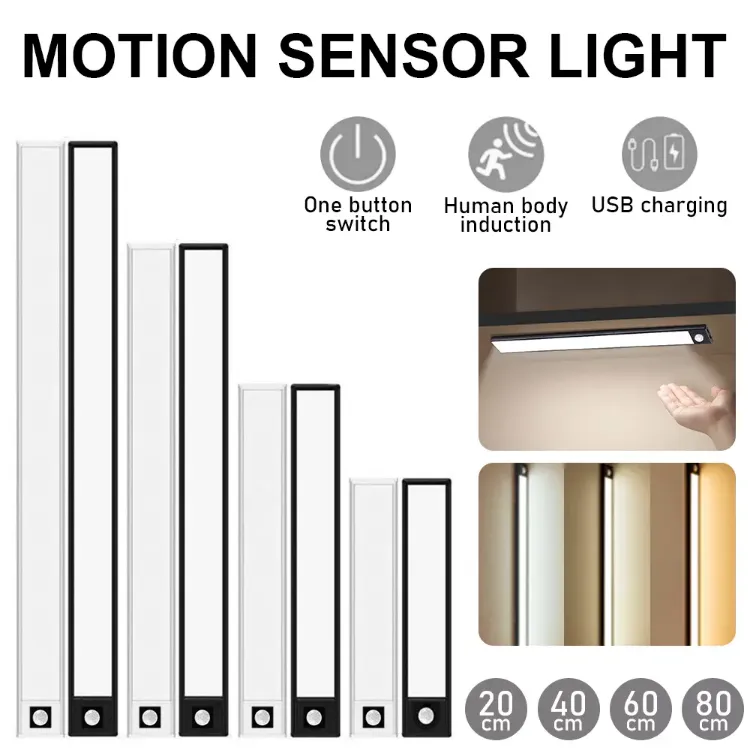 Picture of Rechargeable PIR LED Motion Sensor Strip Light, Cabinet, Closet, and Kitchen Lamp 