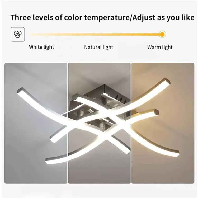 Picture of LED CEILING LIGHT 4 WAVE LIGHTS MODERN KITCHEN LIVING ROOM LAMP PENDANT DIMMABLE